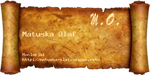 Matuska Olaf névjegykártya